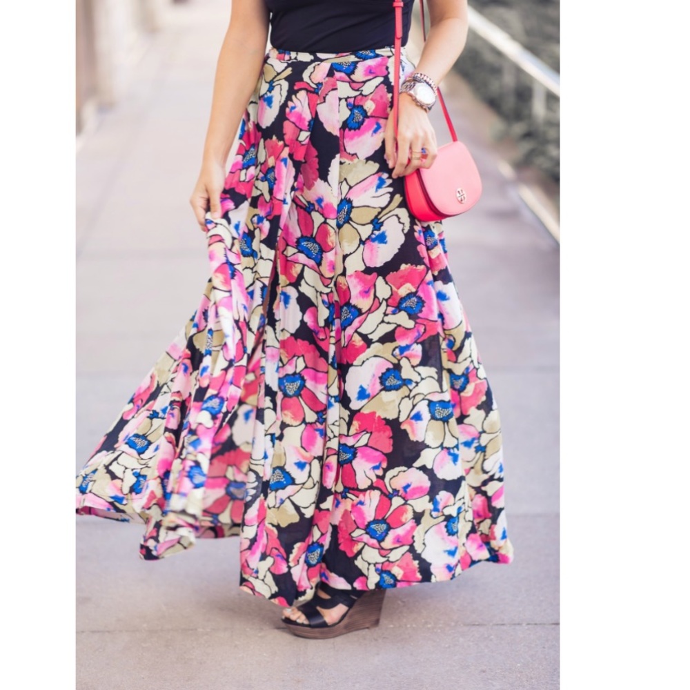 Free People Hot Tropics Maxi Skirt in Multicolor Floral Print Size 0 - Picture 3 of 16